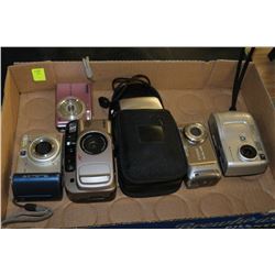 FLAT OF 6 ASSORTED DIGITAL & FILM CAMERAS