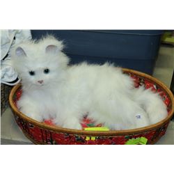 ANIMATED CAT IN BASKET - MOVING PARTS, MEOWS, &