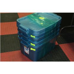 RUBBER MAID TUBS WITH LIDS X4
