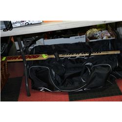 TPS HOCKEY BAG WITH GOALIE PADS, COMPLETE GEAR &