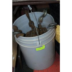 LARGE BUCKET FULL OF LONG HEAVY DUTY