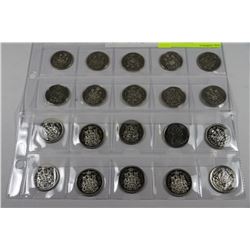 TWENTY UNC & PROOF CANADIAN 50 CENTS 1968-2002
