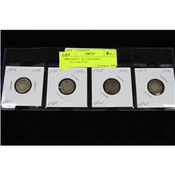 GEORGE V SILVER DIMES 1916-17-18-19 X4