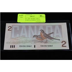 GEM UNC 1986 "ROBIN" EBX 2 DOLLAR REPLACEMENT NOTE