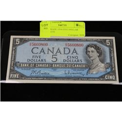 HIGH GRADE 1954 FIVE DOLLAR BANKNOTE
