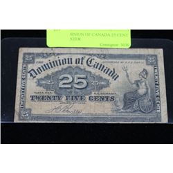 1900 DOMINION OF CANADA 25 CENT SHINPLASTER