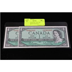 1954 ASTERISK BM 1 DOLLAR REPLACEMENT NOTES X2