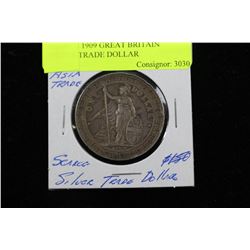 SCARCE 1909 GREAT BRITAIN SILVER TRADE DOLLAR