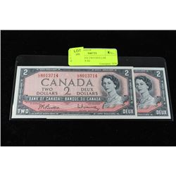 GEM UNC 1954 TWO DOLLAR BANKNOTES X2