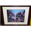 Image 1 : ENGLISH VILLIAGE SCENE FRAMED PICTURE