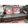 Image 2 : NEW BROWN LEATHERETTE RECLINING SOFA AND LOVE SEAT