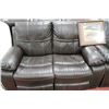 Image 3 : NEW BROWN LEATHERETTE RECLINING SOFA AND LOVE SEAT