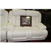 Image 3 : NEW WHITE PERFORATED LEATHER RECLINING SOFA AND