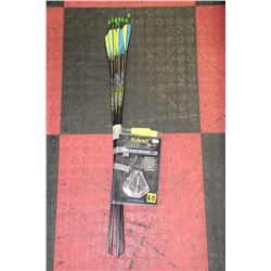 BUNDLE OF 12 EASTON ARROWS WITH 6 BROAD HEAD