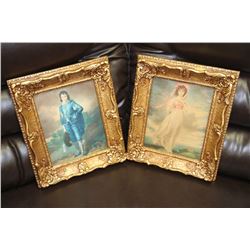 SET OF PINKY & BLUEBOY ORNATE FRAMED PICTURES