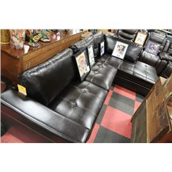 NEW BLACK LEATHERETTE L SHAPED SECTIONAL