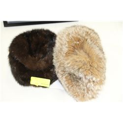 2 VINTAGE LADIES FUR HATS