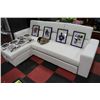 Image 1 : NEW WHITE LEATHERETTE LIFT BACK SECTIONAL WITH