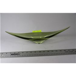 ESTATE GREEN ART GLASS DISH