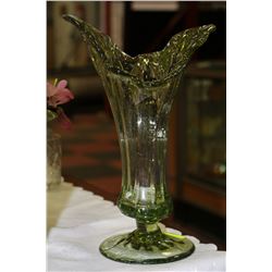 ESTATE GREEN GLASS VASE