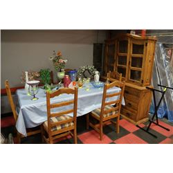 HAND CRAFTED SOLID WOOD DINING ROOM TABLE WITH