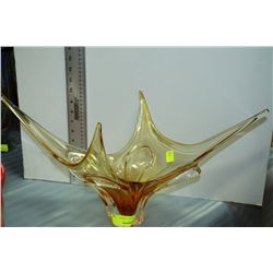 ESTATE AMBER GLASS ART DISH