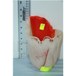 FROSTED AND FLUORESCENT ART GLASS VASE