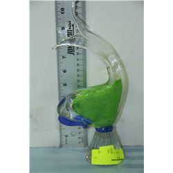 GREEN/BLUE ART GLASS WHALE