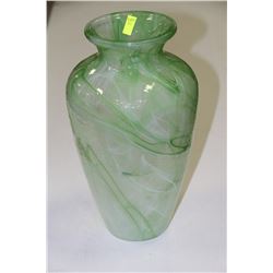 GREEN ART GLASS VASE