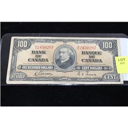1937 CANADA $100 BILL