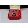 Image 1 : .925 SILVER GREEN QZ PENDANT NECKLACE