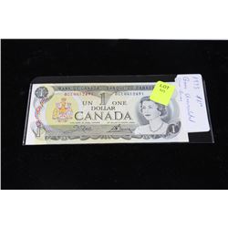1973 GEM UNC 1 DOLLAR CANADIAN BANKNOTE