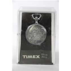 TIMEX POCKET WATCH WITH TRAIN LOGO IN CASE