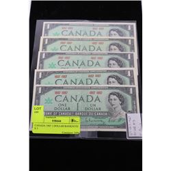 CANADA 1967 1 DOLLAR BANKNOTE X5