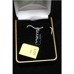 NATURAL SAPPHIRE PENDANT AND .925 SILVER NECKLACE