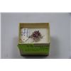 Image 1 : NATURAL RUBY & CZ .925 SILVER RING - SIZE 9