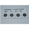 Image 1 : CANADIAN  50 CENT COINS, 1969-71-83-84