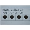 Image 1 : CANADIAN 4 LARGE 1 CENT, 1916-17-19-20