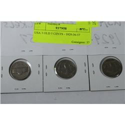 USA 3 OLD 5 CENTS - 1929-36-57