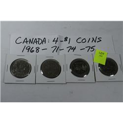 CANADIAN  $1 COINS, 1968/71-74-75