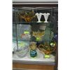 Image 1 : CONTENTS OF CORNER CABINET INCLUDES ART GLASS