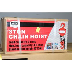 NEW 3 TONNE CHAIN HOIST