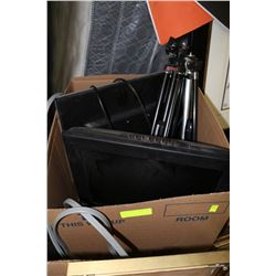 ESTATE BOX WITH 2 MONITORS AND 2 CAMERA TRI-PODS