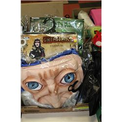 FLAT OF HALLOWEEN COSTUMES AND ACCESSORIES ON