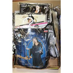 FLAT OF HALLOWEEN COSTUMES AND ACCESSORIES ON