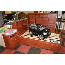 SINGLE SIZE MATES BED WITH NIGHT STAND & SIDEBOARD