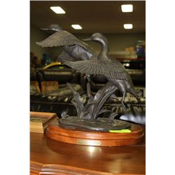 BRONZE MALLARD DUCK SCULPTURE "TAKING FLIGHT"