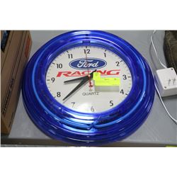 FORD RACING CLOCK
