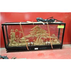 3D CORK CARVING IN DISPLAY CASE