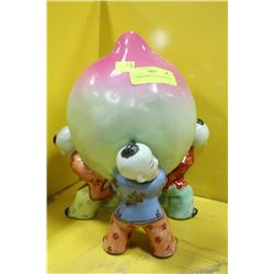 12" PORCELAIN PEACH & CHILDREN